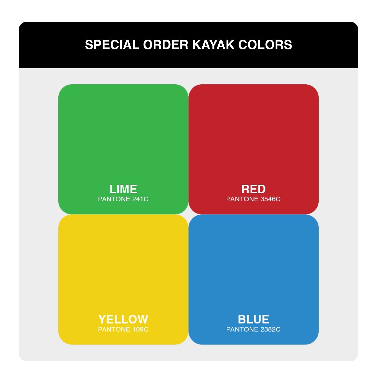 Special Order Kayak Colors